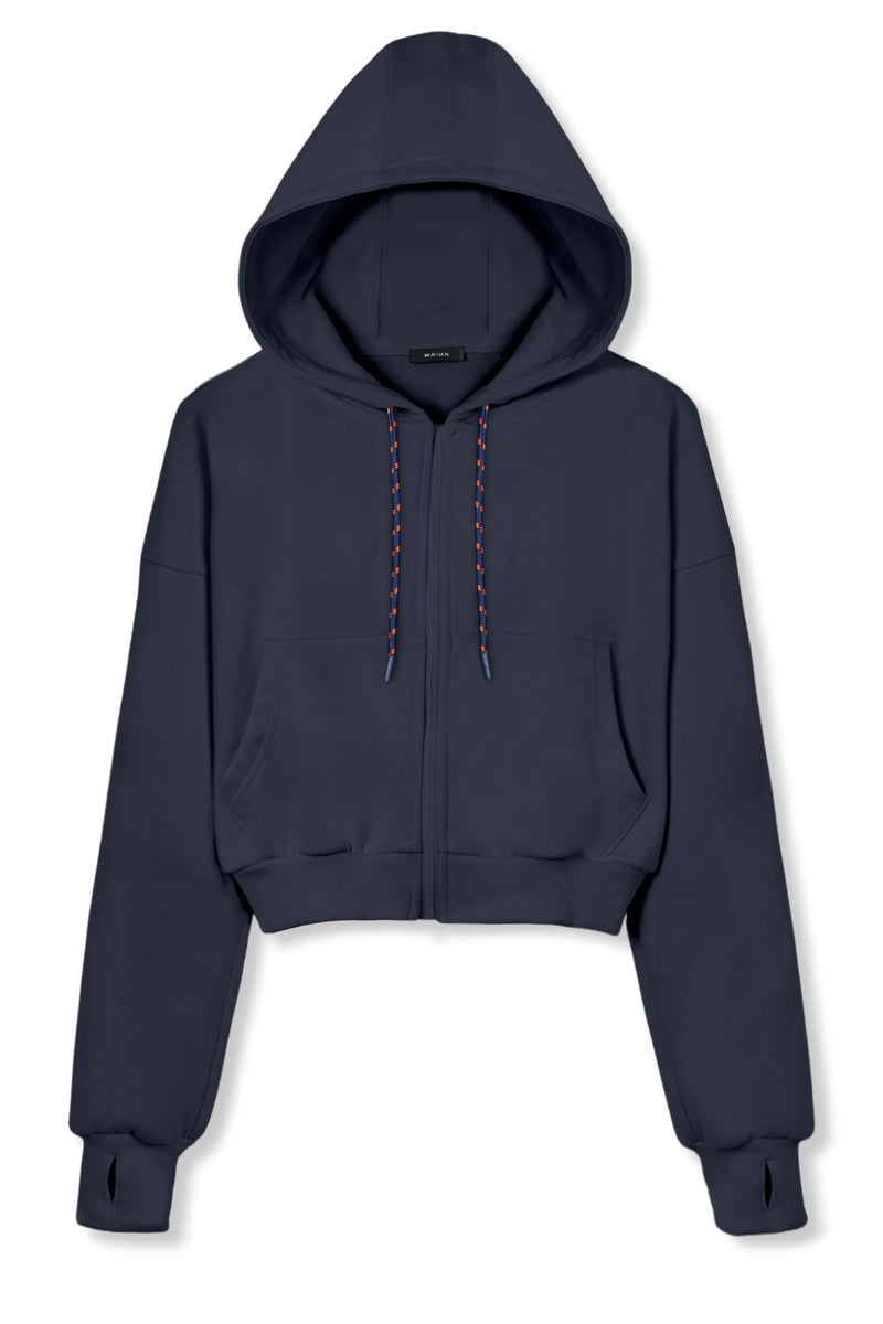 SLDO.ライトダブルニットフーディーとリブパンツダークネイビー Double Zip Hoodie NAVY – WRINN OFFICIAL
