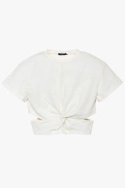 チュールレイヤーT-shirt（プリント無） White X White