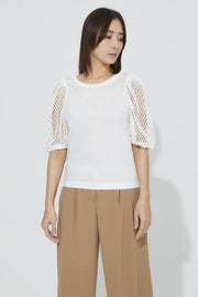 Mesh Sleeve T-Shirt White　【GW 10%Offクーポン 対象商品】