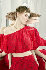 New Arrivals !!【WRINN】Lace One Shoulder Top