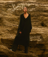 Cashmere side slit one piece