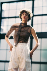 New Arrivals !!【WRINN】Lace Asymmetry Tops With Stole
