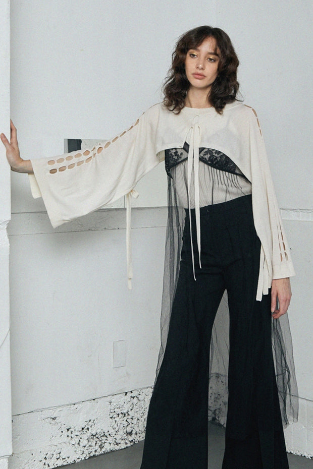 2 Way Knit Vest Off White