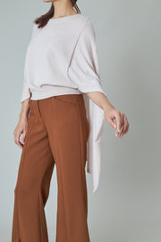 Back Cape Knit Gray Beige