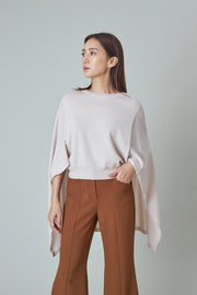 Back Cape Knit Gray Beige