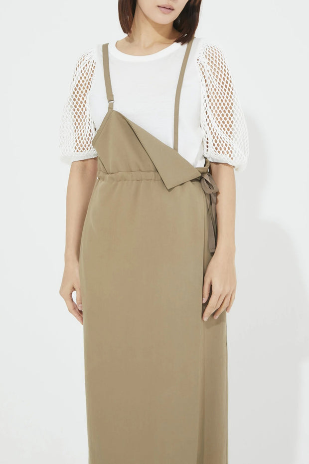 One shoulder Jumper skirt Khaki