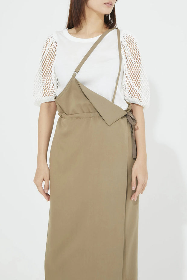 One shoulder Jumper skirt Khaki