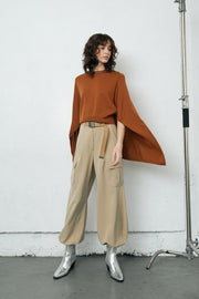 Back Cape Knit Orange