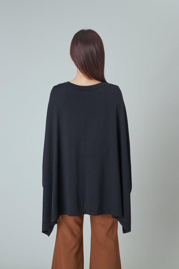 Back Cape Knit Black