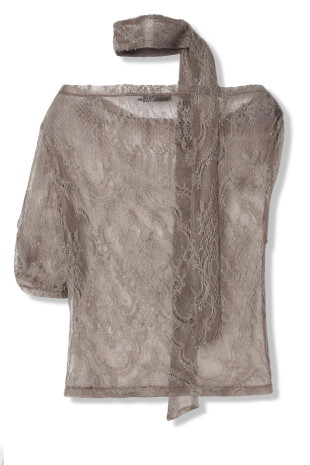 【先行予約】スカーフ付ワンショルTOP Gray Beige