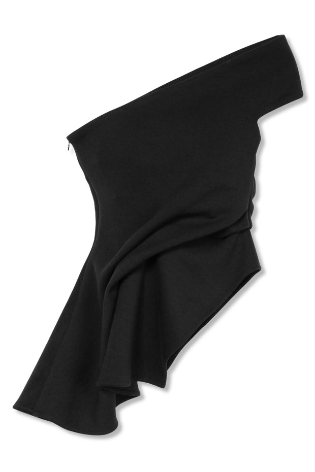 【YU×WRINN 先行予約】ワンショルダーカットソートップス Black