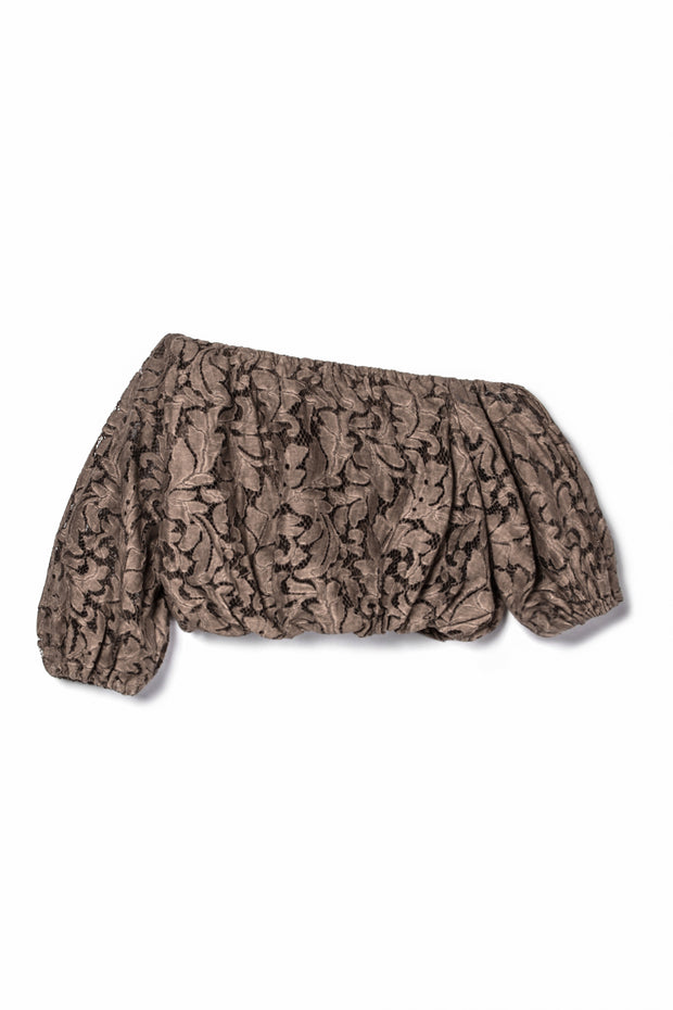 【先行予約】レースワンショルトップ Brown