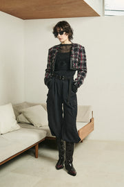 ツイードクロップドジャケット　Black