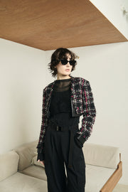 ツイードクロップドジャケット　Black