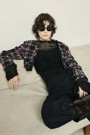 ツイードクロップドジャケット　Black