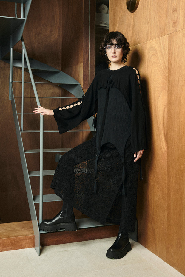 2 Way Knit Vest Black