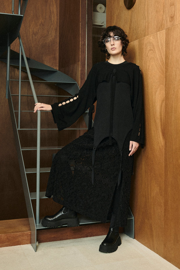 2 Way Knit Vest Black