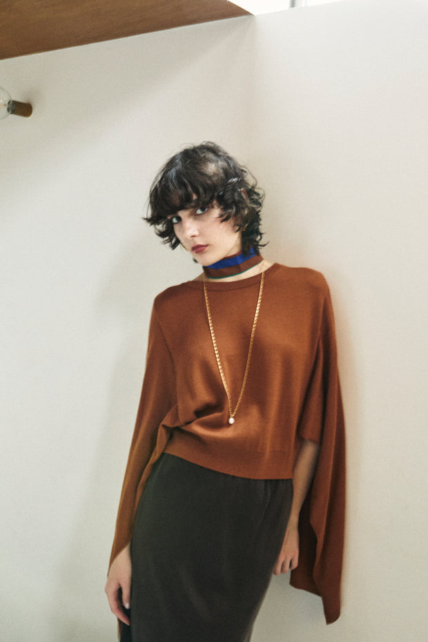 Back Cape Knit Orange