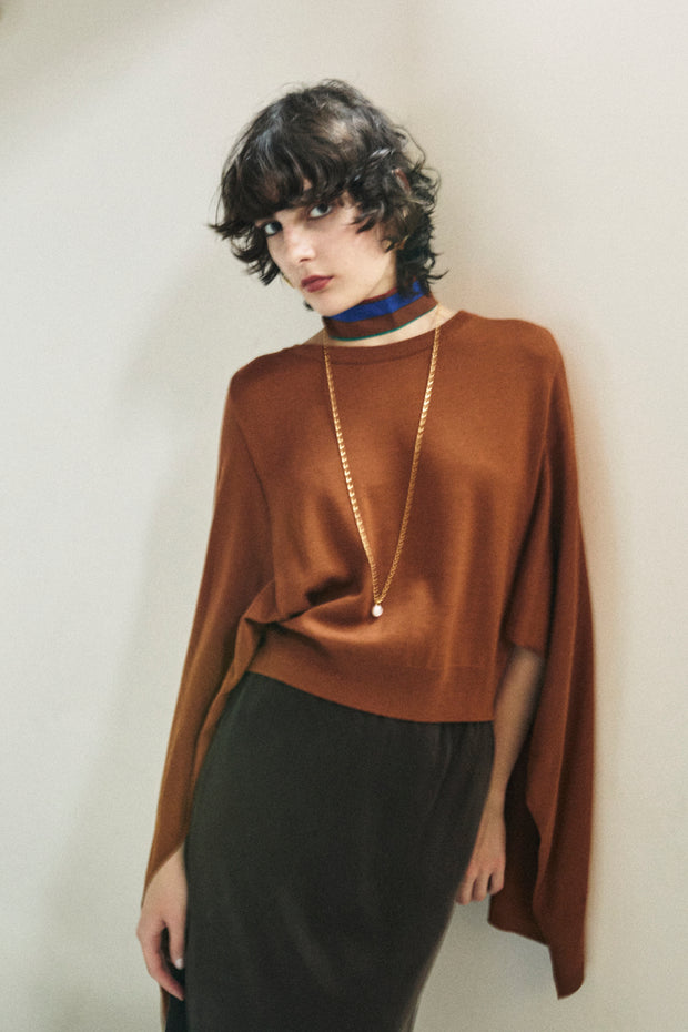 Back Cape Knit Orange