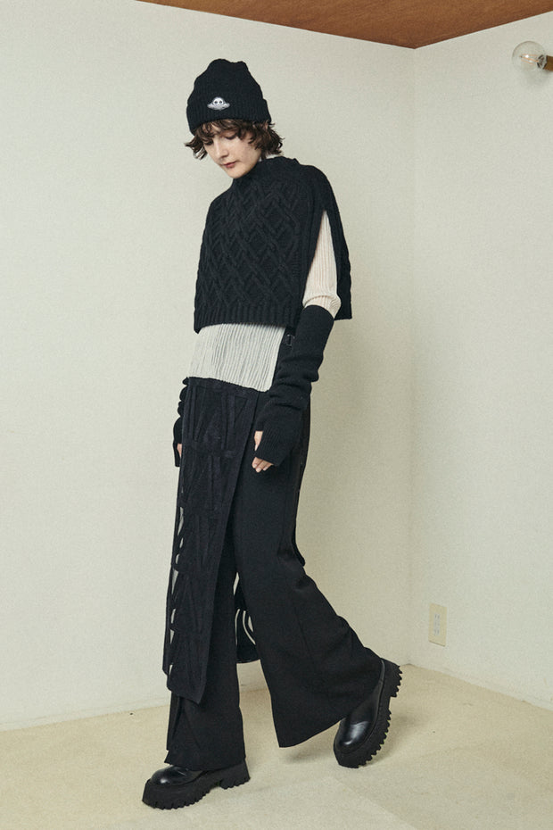 ケーブルケープアンドアームウォーマー　Black