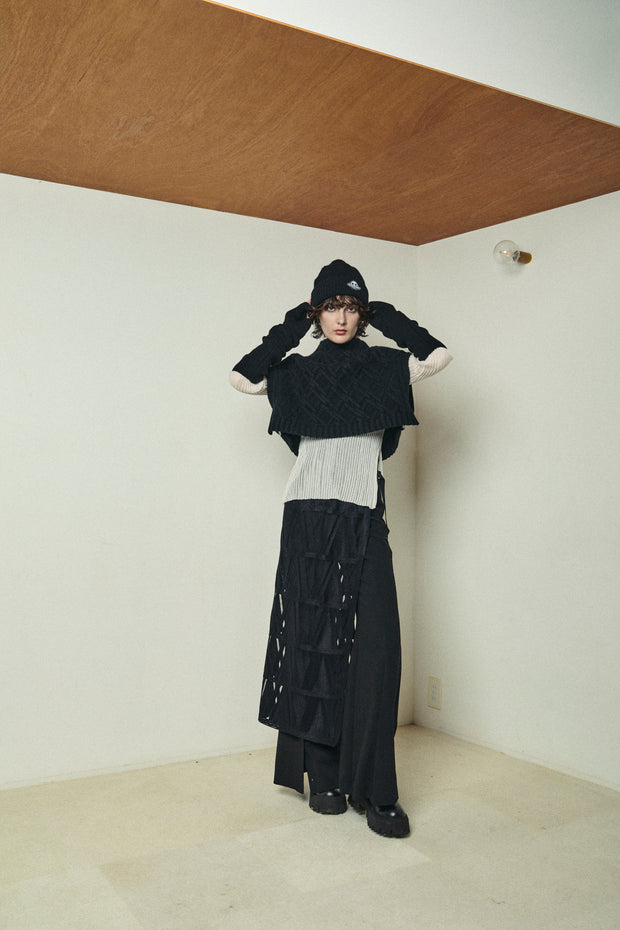 ケーブルケープアンドアームウォーマー　Black