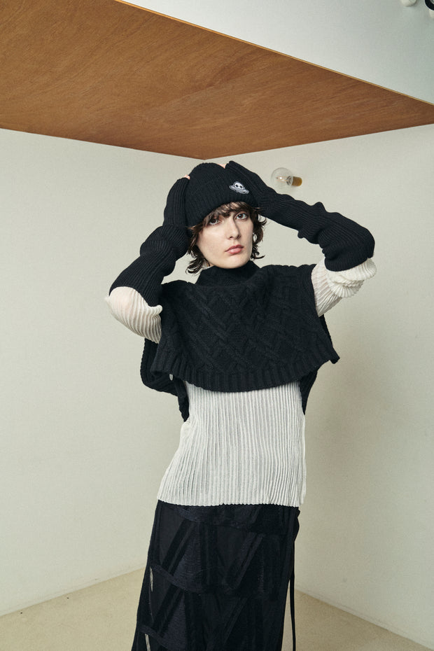 ケーブルケープアンドアームウォーマー　Black