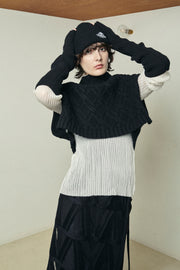 ケーブルケープアンドアームウォーマー　Black