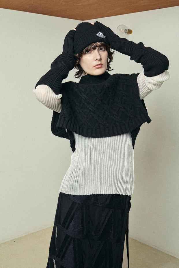 ケーブルケープアンドアームウォーマー　Black