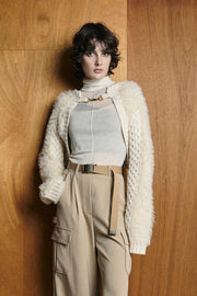 2Wayケーブルショートカーデ　Off White