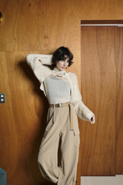 2Wayケーブルショートカーデ　Off White