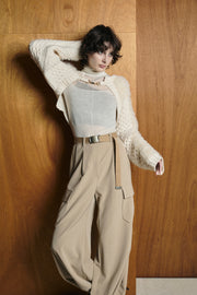 2Wayケーブルショートカーデ　Off White