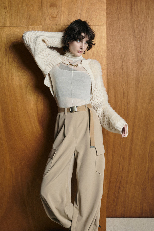 2Wayケーブルショートカーデ　Off White