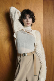 2Wayケーブルショートカーデ　Off White