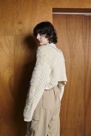 2Wayケーブルショートカーデ　Off White