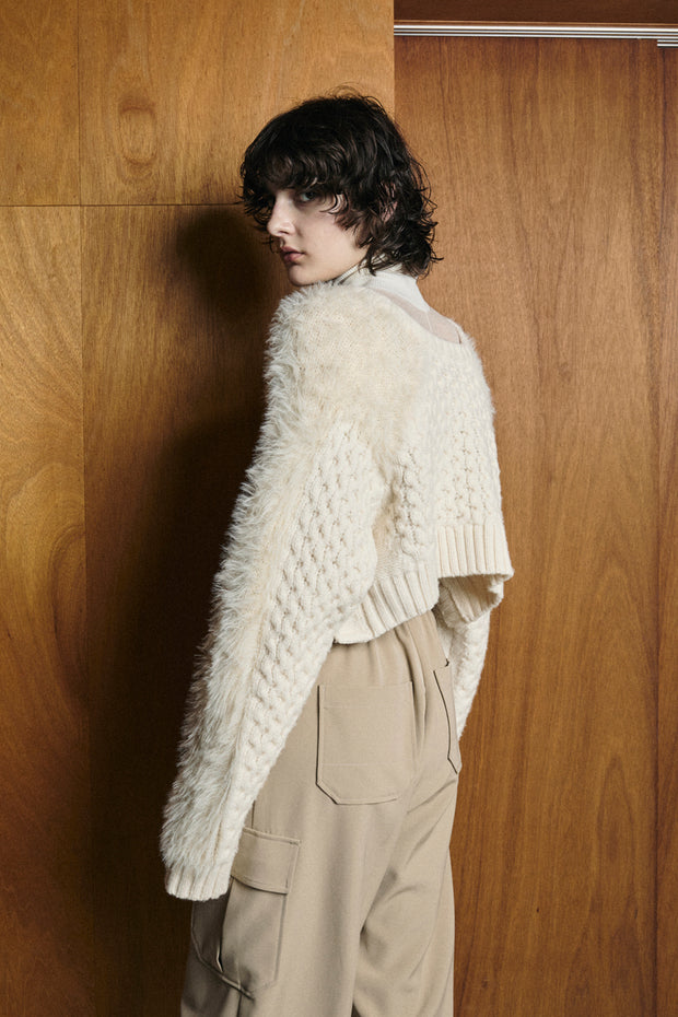 2Wayケーブルショートカーデ　Off White