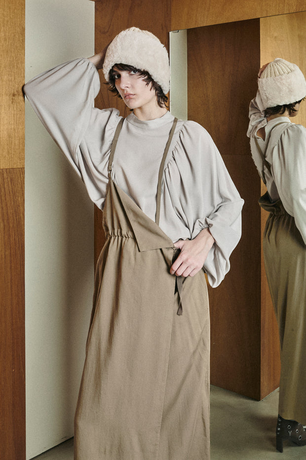 One shoulder Jumper skirt Khaki