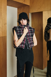 4wayリバーシブルツイードダウン　Black