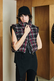 4wayリバーシブルツイードダウン　Black