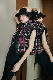 4wayリバーシブルツイードダウン　Black