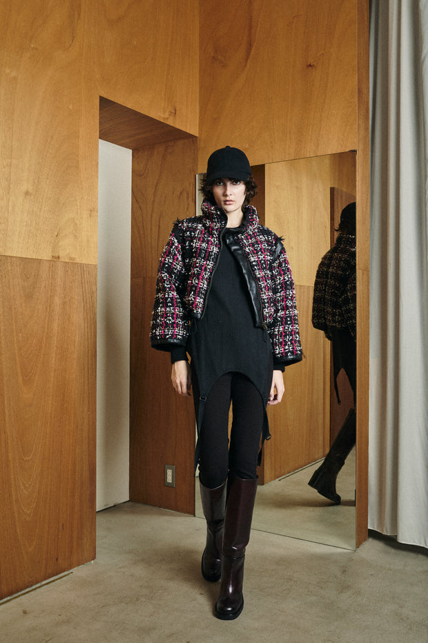 4wayリバーシブルツイードダウン　Black