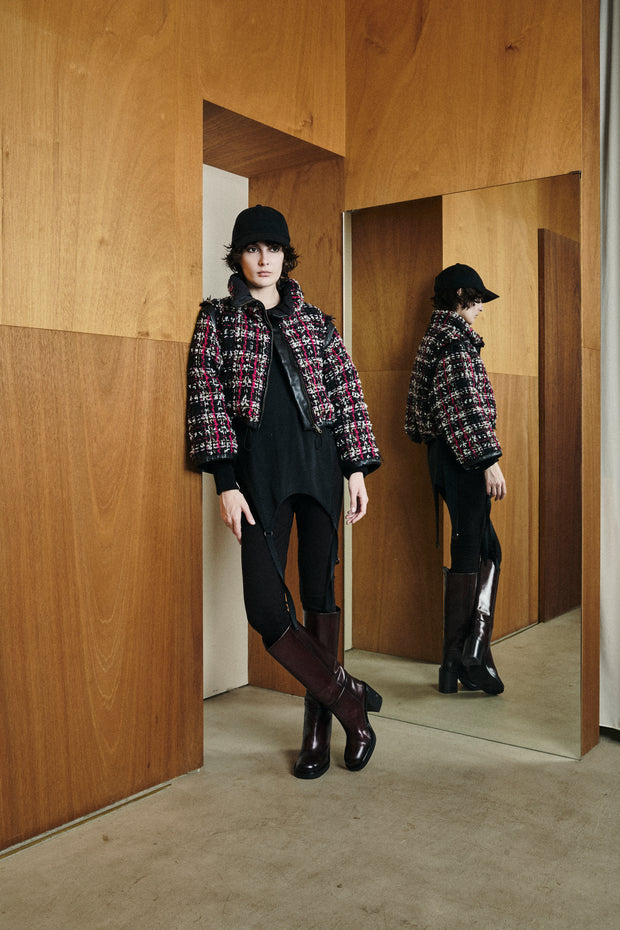 4wayリバーシブルツイードダウン　Black