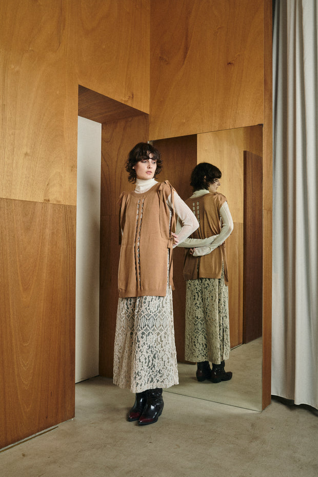 2 Way Knit Vest Camel