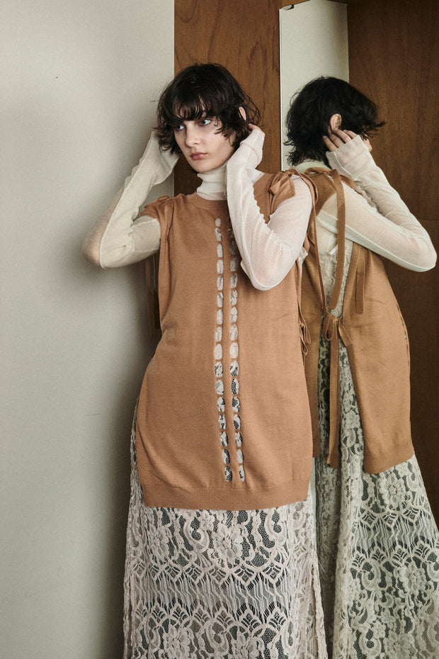 2 Way Knit Vest Camel