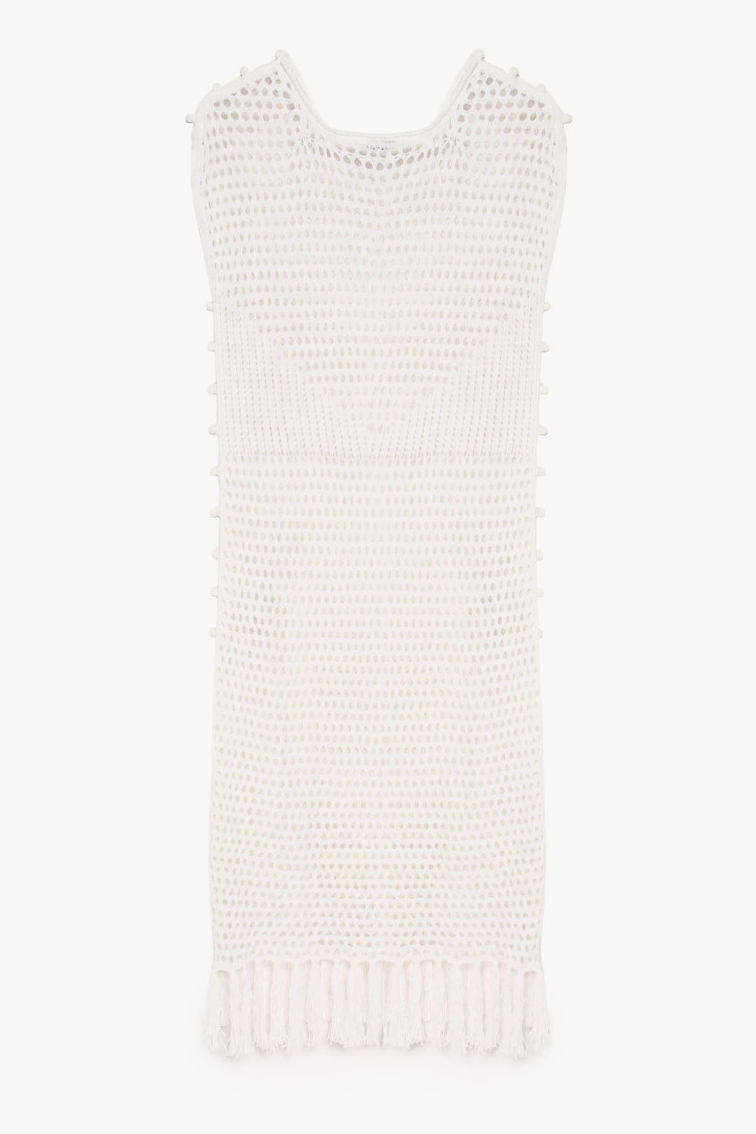 フェザーニットワンピース メッシュ フリンジデザイン 秋冬 i395 柄編みニットワンピース | PROPORTION BODY DRESSING