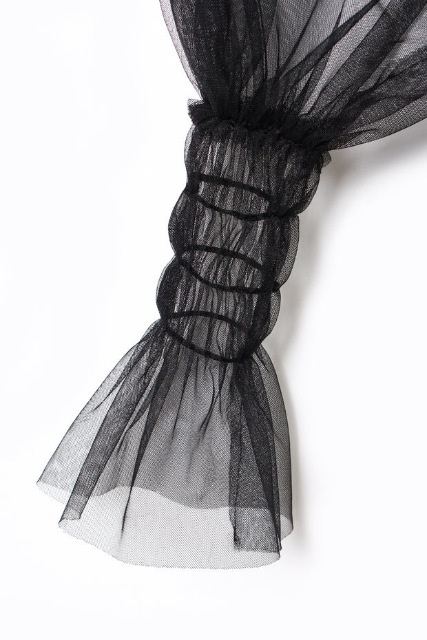 Tulle Layered Lace Top Black
