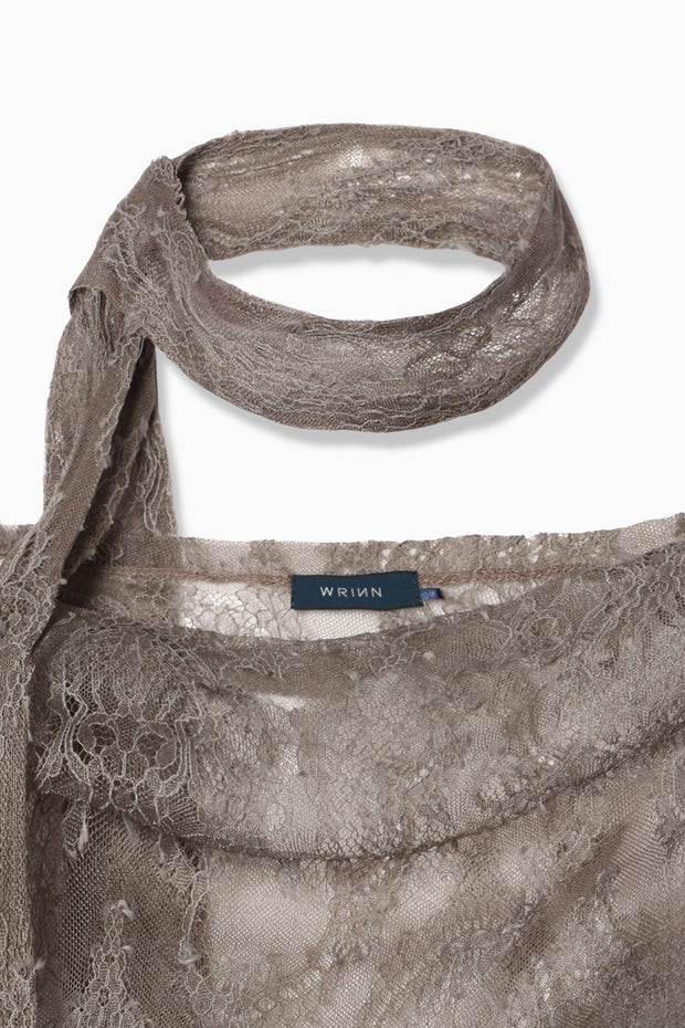 【先行予約】スカーフ付ワンショルTOP Gray Beige