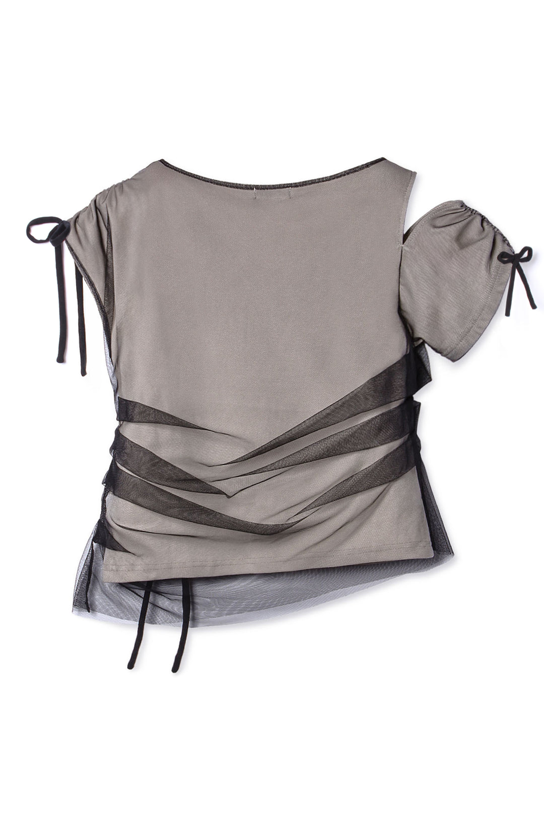 Asymmetry Tulle Top Beige – WRINN OFFICIAL