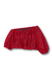 【先行予約】レースワンショルトップ Red