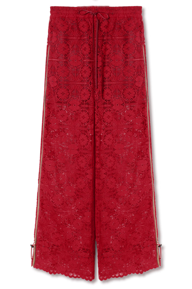 【先行予約】レースワイドパンツ Red