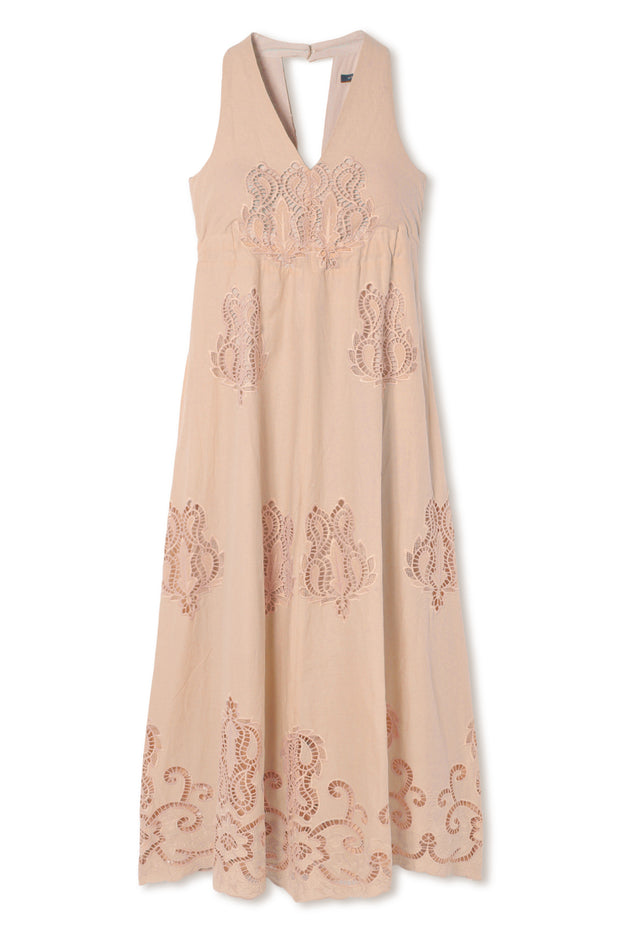 【先行予約】刺繍レースドレス Beige